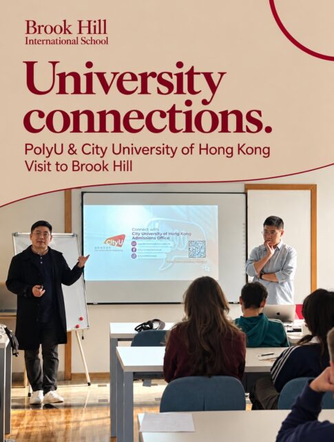 Exploring university opportunities beyond borders!
Brook Hill students had the opportunity to meet representatives from The Hong Kong Polytechnic University (PolyU) and City University of Hong Kong, who visited our Upper Secondary school to introduce their universities and share insights into higher education opportunities.
Experiences like these encourage our students to explore different academic pathways, ask questions, and think about the possibilities that lie ahead.
At Brook Hill, preparing for the future means helping students discover opportunities around the world. 🌍
#BrookHill #BrookHillInternationalSchool #UniversityGuidance #HigherEducation #InternationalEducation