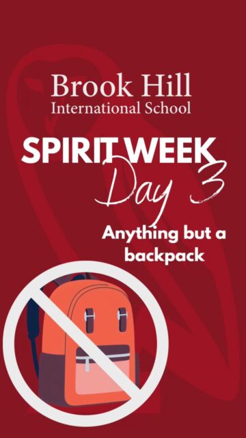 Day 3 of spirit week has been quite challenging but we think our students did very well. Look at all these creative alternatives for backpacks we had today! A+ for creatvity to everyone who participated #SpiritWeek #AnythingButABackpack #BrookHillInternational